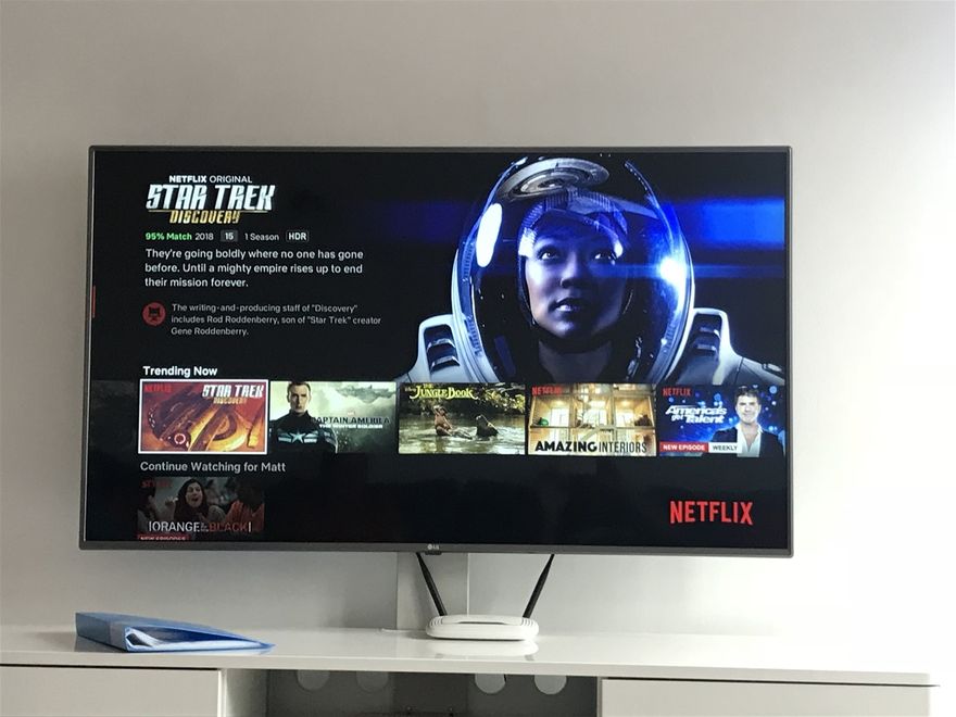 55” smart tv, with Netflix and Amazon, Uk Humax freesat with recorder. This tv also has sky movies and full sky sports channels